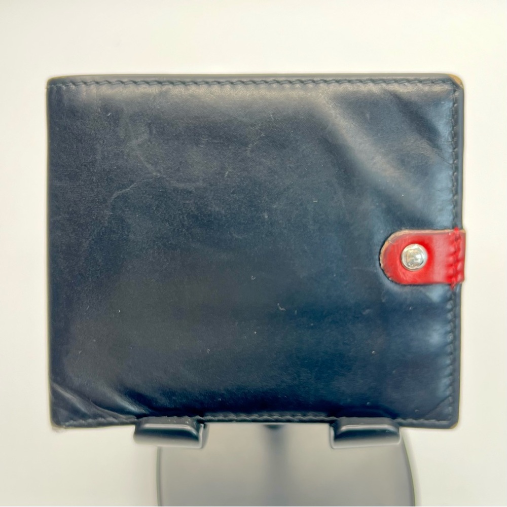 Gucci Black Leather Card Holder with Red Snap